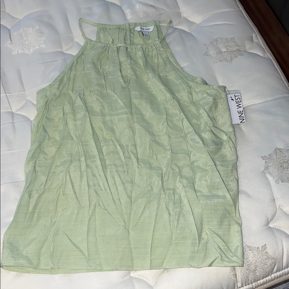 Size L - Nine West Light Green Halter Top NWT